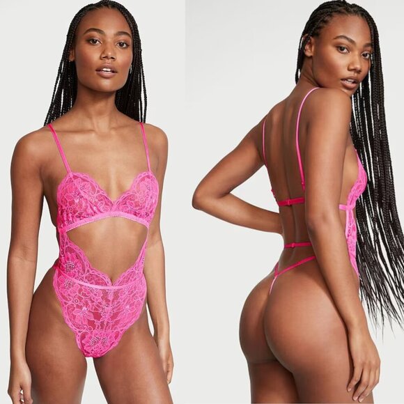 New! Victoria’s Secret Very Sexy Unlined Cutout Lace Bodysuit 4392 - Picture 2 of 7